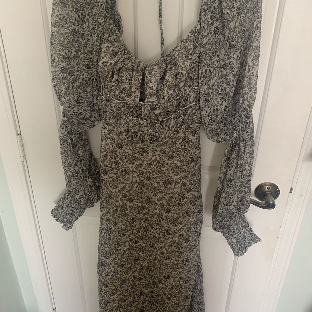 Free People long sleeve ruched dress